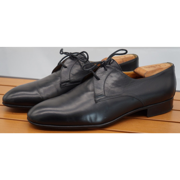 BRUNO MAGLI Plain Toe Leather Sz 9 Black Dress Shoes Bologna Italy main image 11
